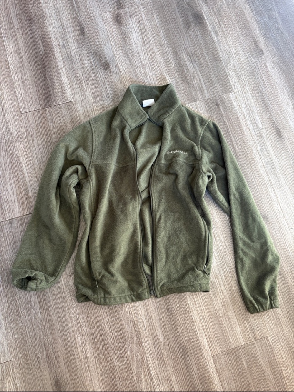 Columbia Olive Green Fleece Zip-Up Jacket